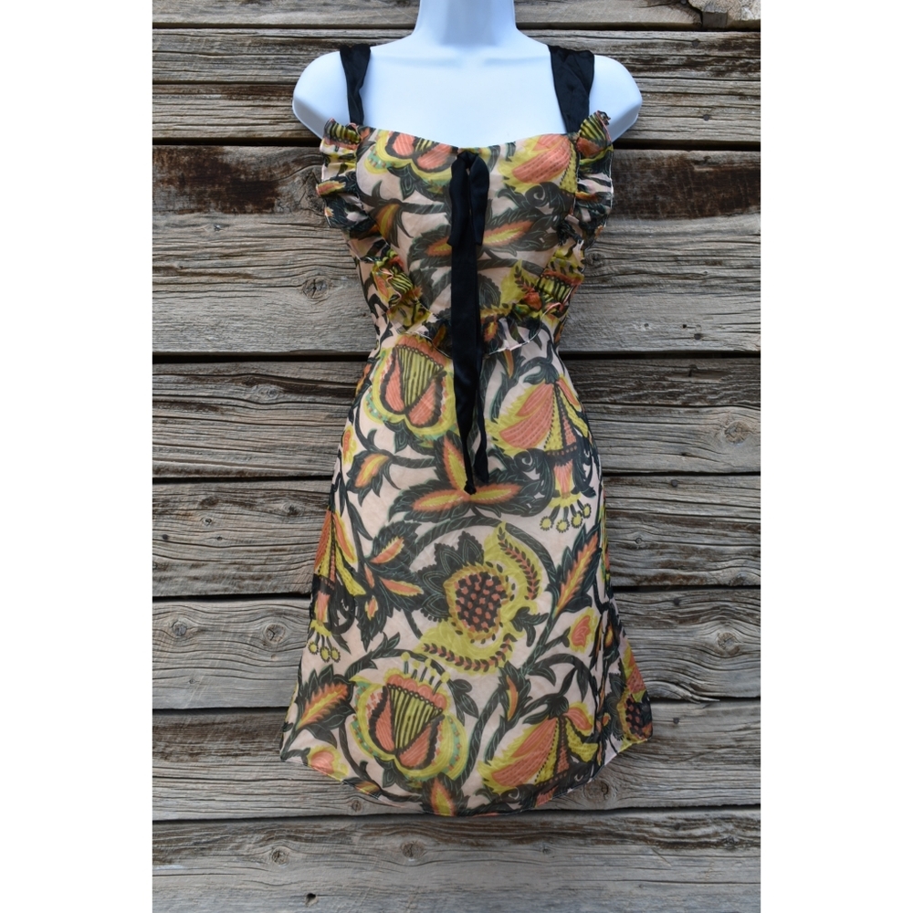 James Coviello Silk Floral Mini Dress - Y2K